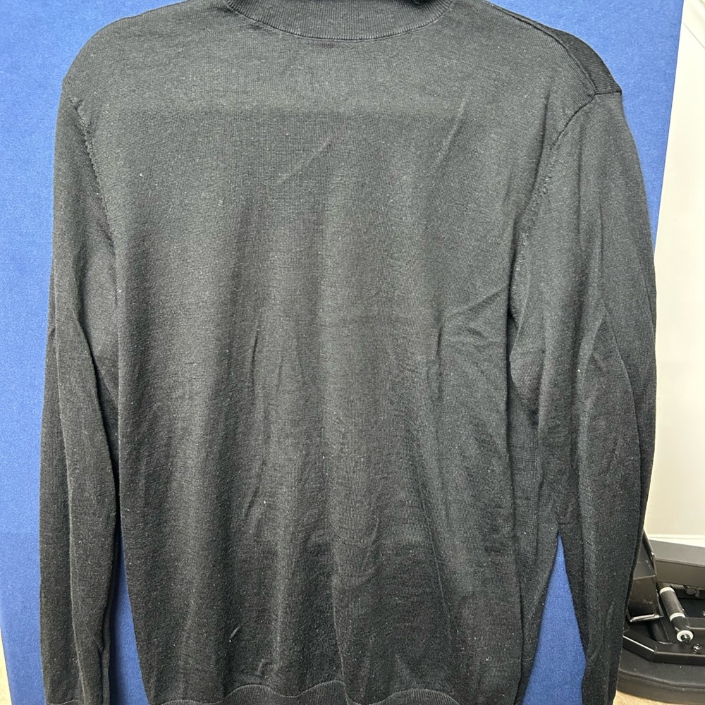 H&M Men’s Black Cotton‎ Turtleneck Sweater Medium Long Sleeve
